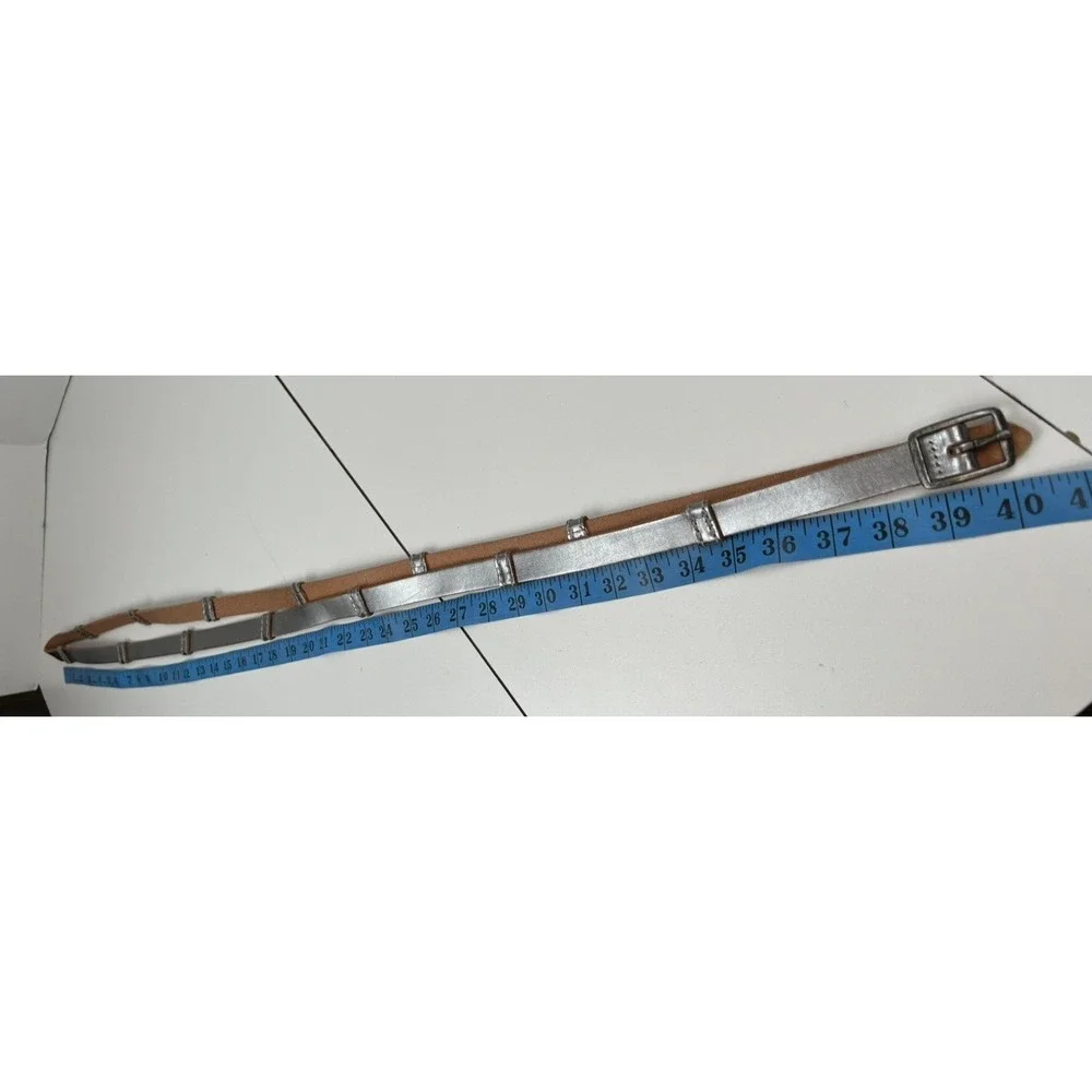 J. Jill  Silver Leather Wrap  Adjustable M/L Belt Approx 3/4 